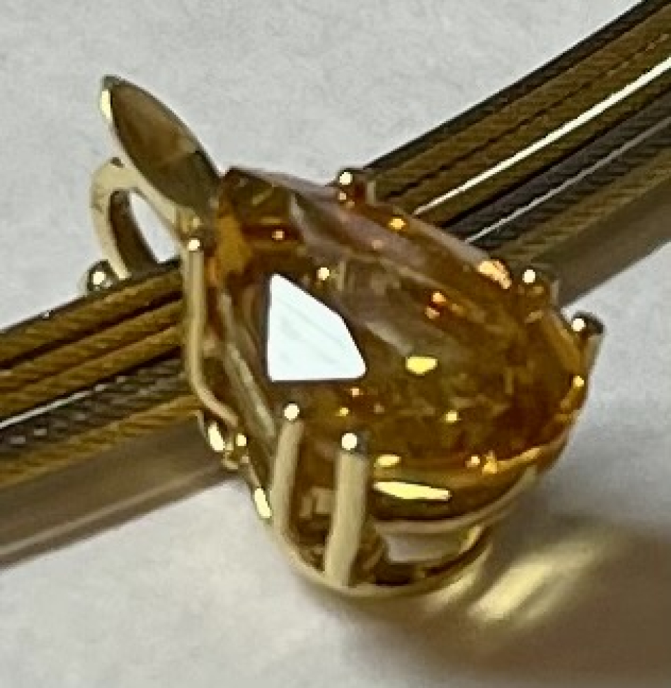 Gold Citrin Anhänger 12x9mm 750GG